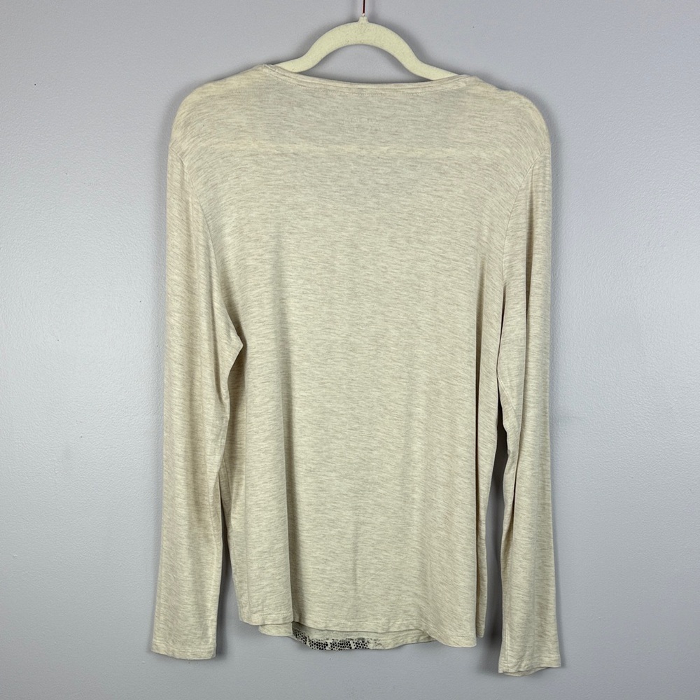 Olsen Eco Friendly "Hannah" Snake Print Rhinestone Top - Beige M/L 12 - Picture 13 of 13